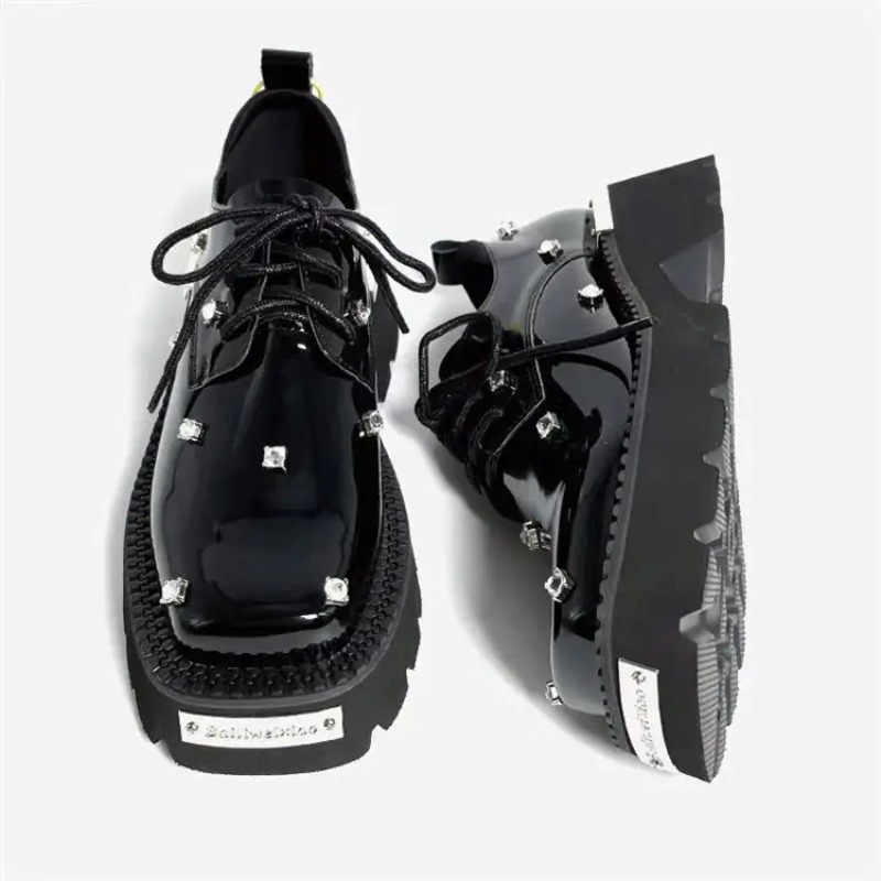 Platform Sneakers Chunky - Women Loafers Crystal Platform Chunky Mary