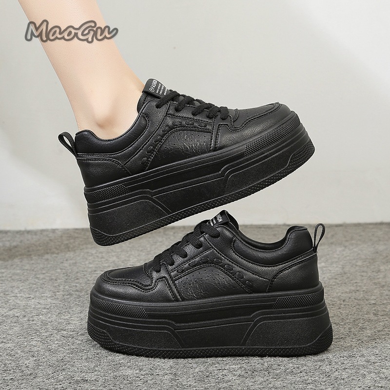 Platform Sneakers Chunky - Height Increasing Platform White Sneakers Female