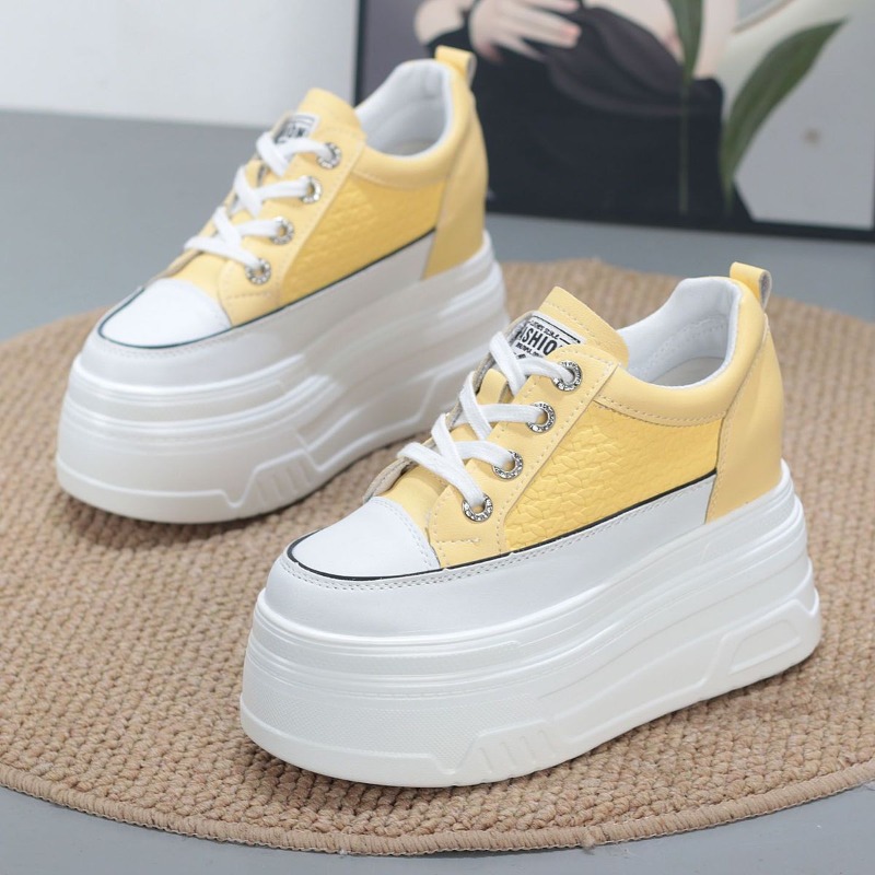 Platform Sneakers Chunky - 2026 New 10CM Genuine Leather Comfy
