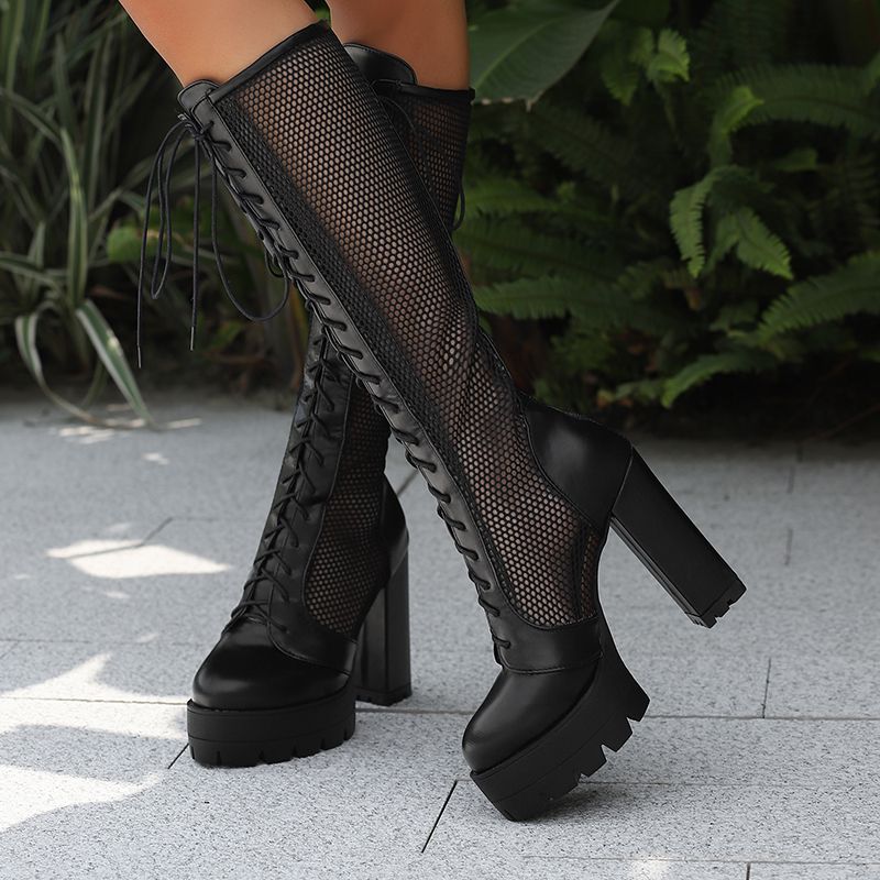 High Knee Heel Boots - ORCHA LISA Sexy Women's Knee High