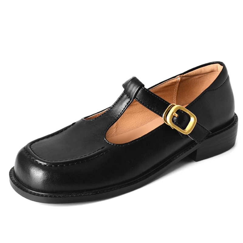 Women'S Shoes Loafers Black - Casual Women's Flats Shoes Genuine Leather