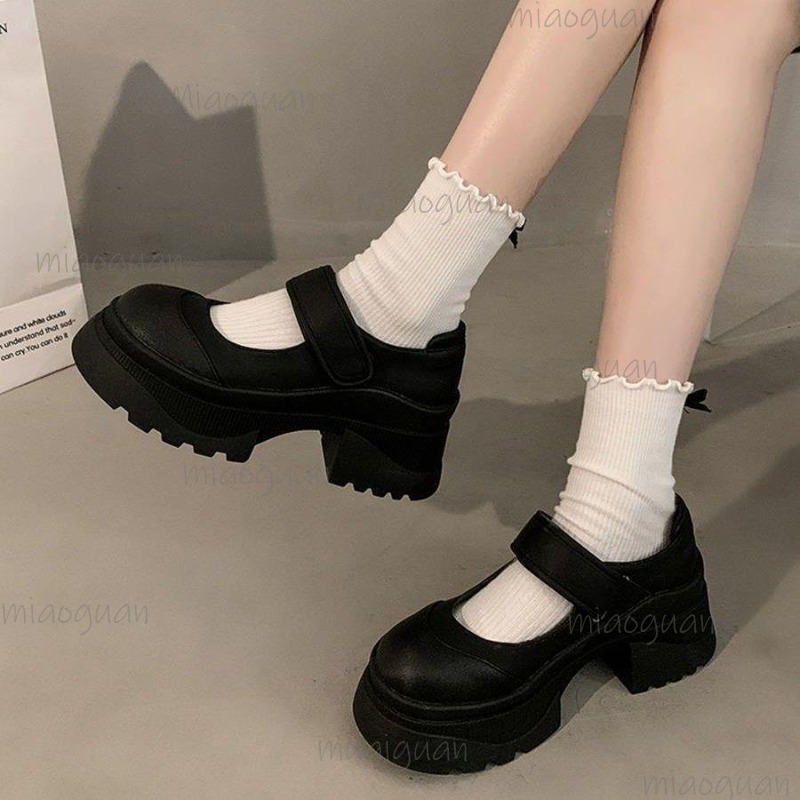 Black Retro Heightening Thick  - Women'S Shoes Loafers Black recension och pris