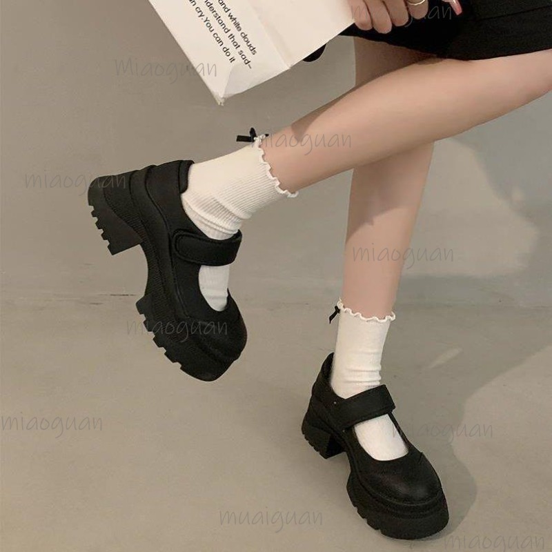 Black Retro Heightening Thick  - Women'S Shoes Loafers Black recension och pris