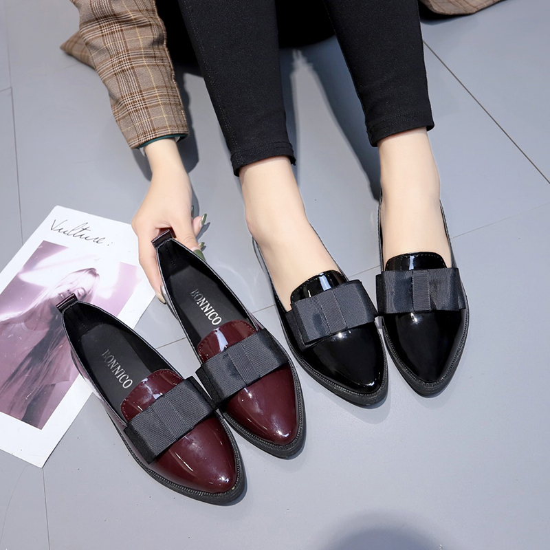Black/ Wine Red Patent Leather - Women'S Shoes Loafers Black recension och pris