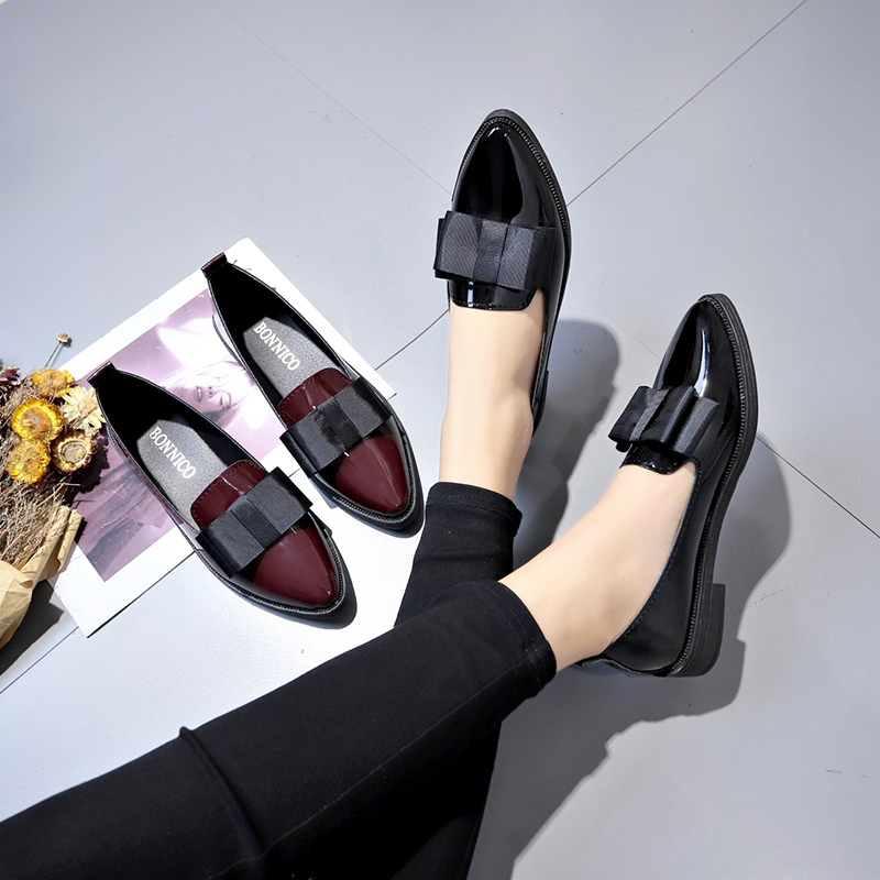 Black/ Wine Red Patent Leather - Women'S Shoes Loafers Black recension och pris