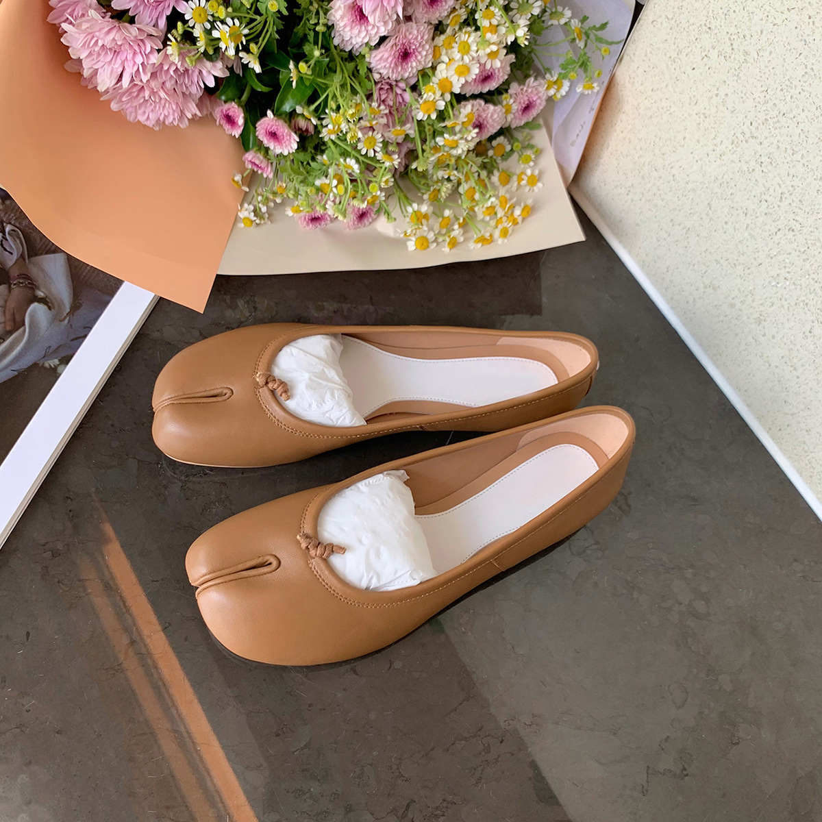 Black Ballets Flats Split Toe  - Women'S Shoes Loafers Black recension och pris