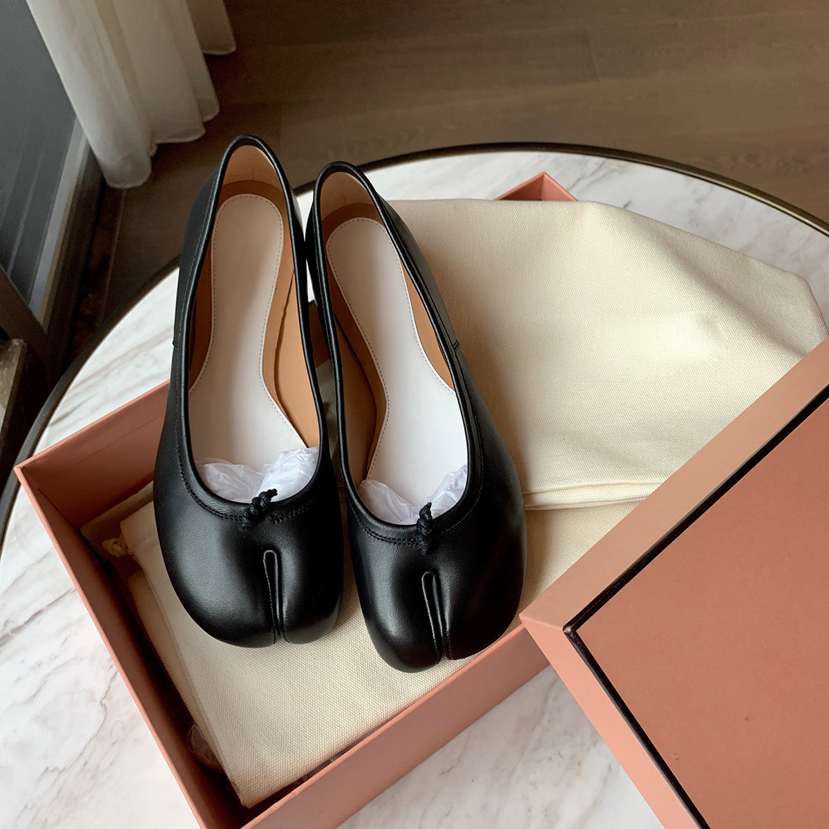 Black Ballets Flats Split Toe  - Women'S Shoes Loafers Black recension och pris