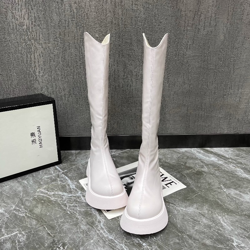 Women's New Simple Solid Color - High Knee Heel Boots recension och pris