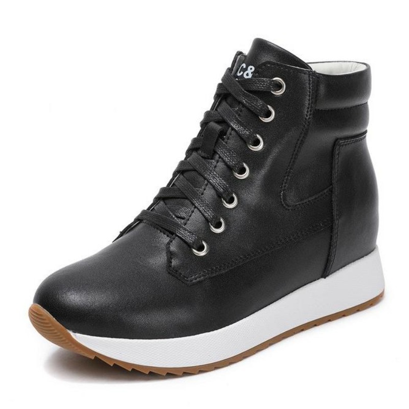 7CM Genuine Leather Women Ankl - Platform Sneakers Chunky recension och pris