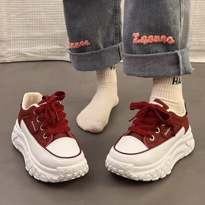 Spring Chunky White Sneakers f - Platform Sneakers Chunky recension och pris
