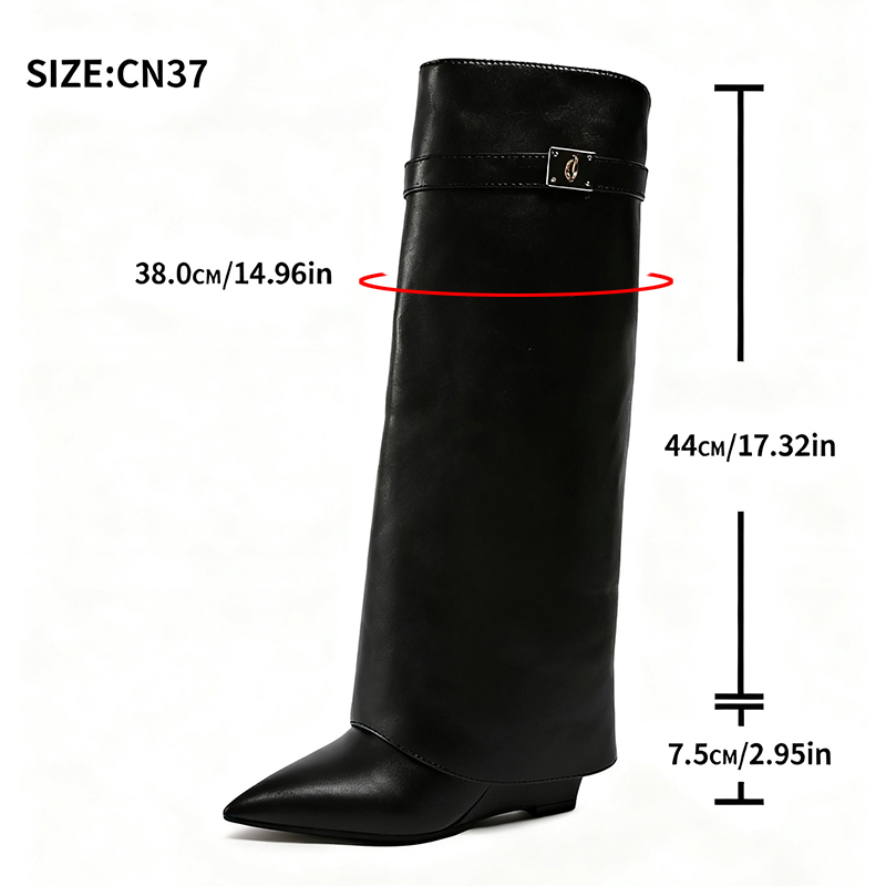 Black Pu Leather Knee High Boo - High Knee Heel Boots recension och pris