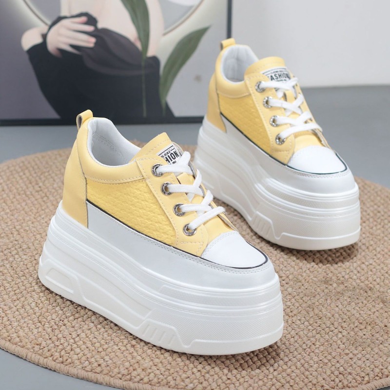 2026 New 10CM Genuine Leather  - Platform Sneakers Chunky recension och pris