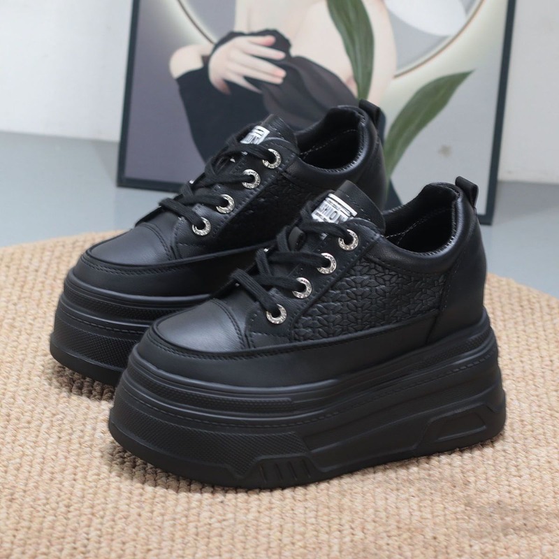 2026 New 10CM Genuine Leather  - Platform Sneakers Chunky recension och pris