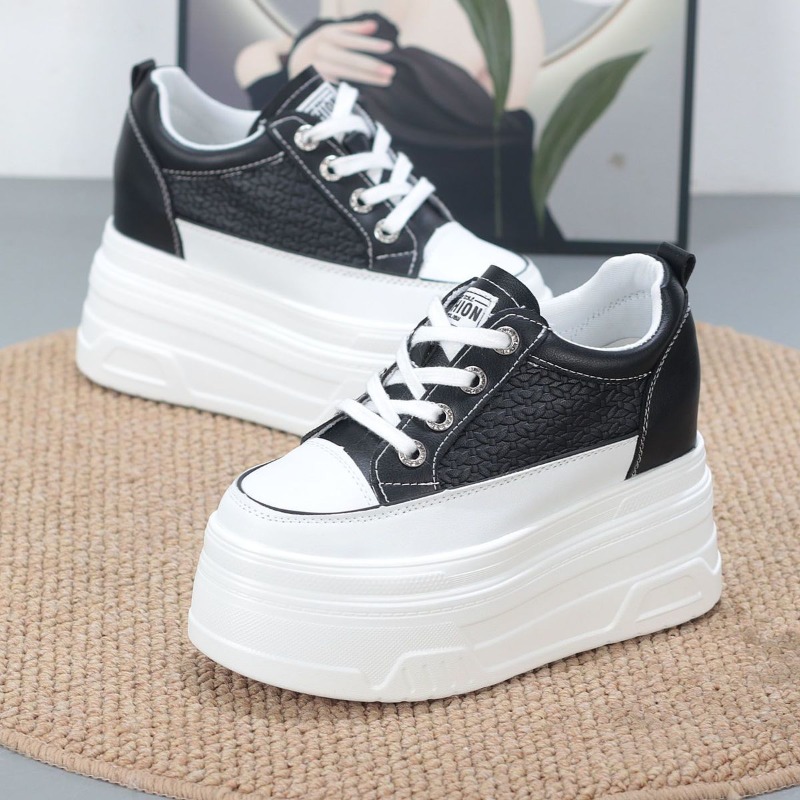 2026 New 10CM Genuine Leather  - Platform Sneakers Chunky recension och pris