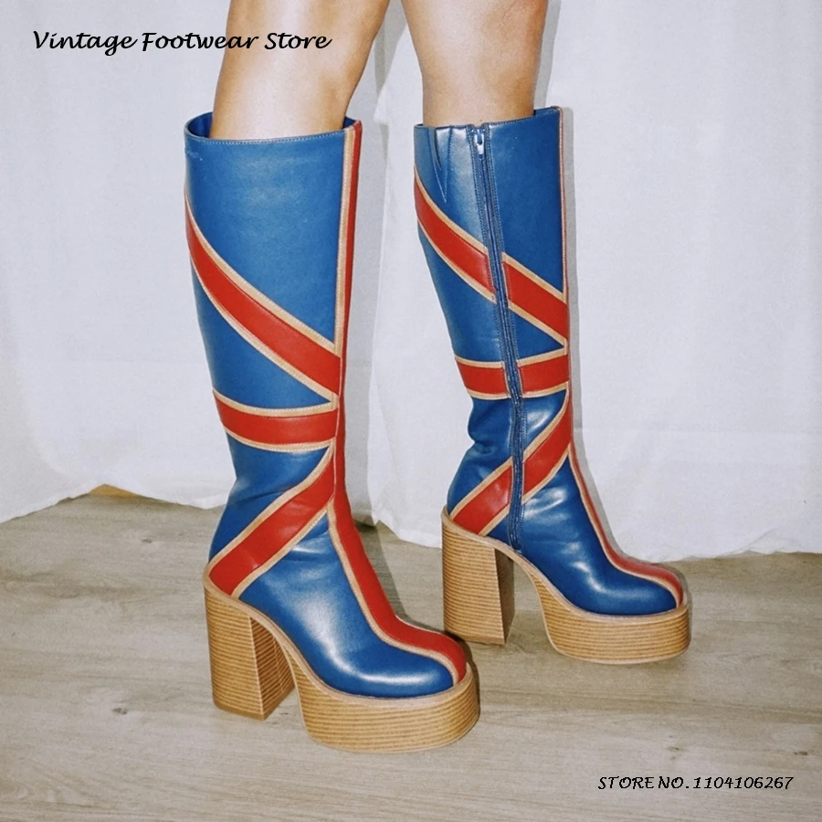 Patchwork Leather Platfrom Kne - High Knee Heel Boots recension och pris