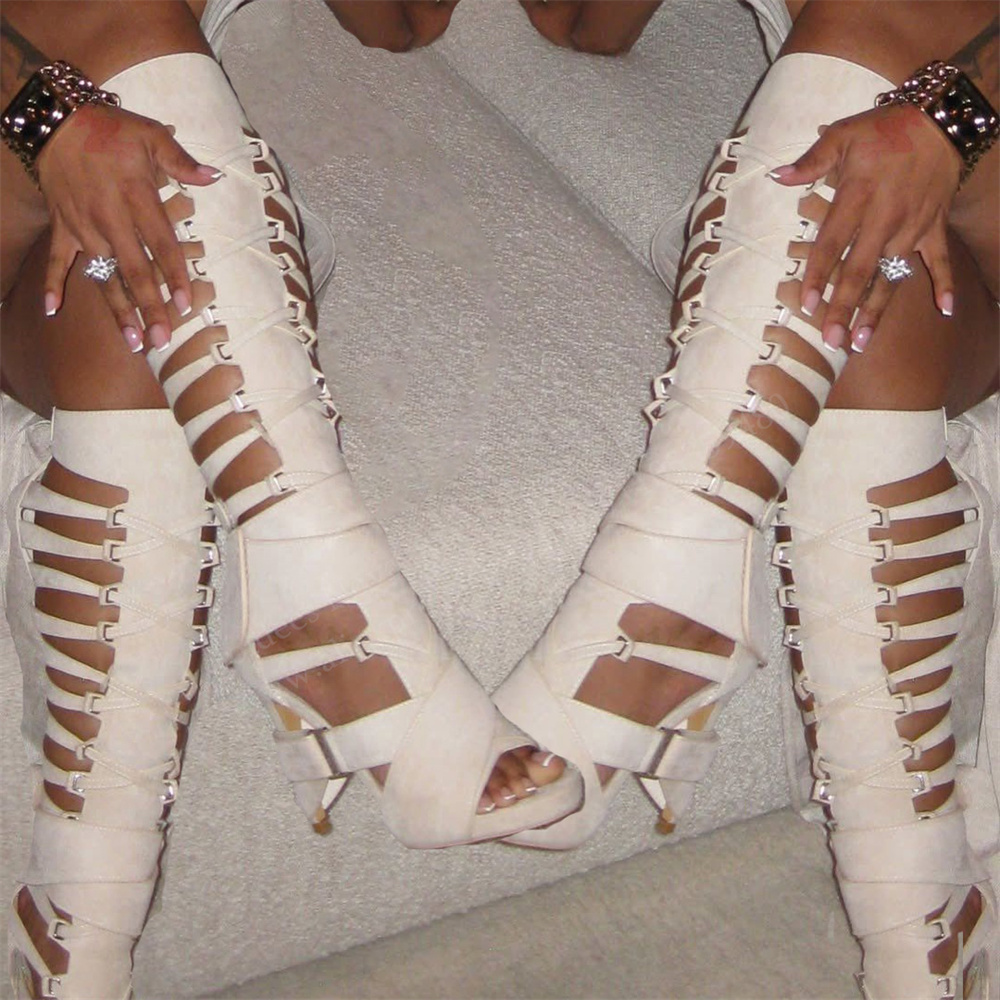 Gladiator Hollow Belt Buckle K - High Knee Heel Boots recension och pris