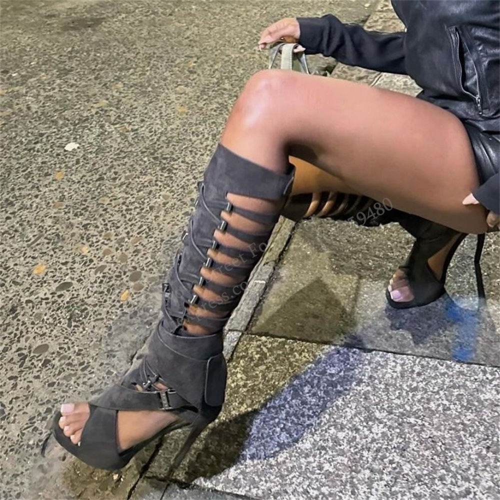 Gladiator Hollow Belt Buckle K - High Knee Heel Boots recension och pris