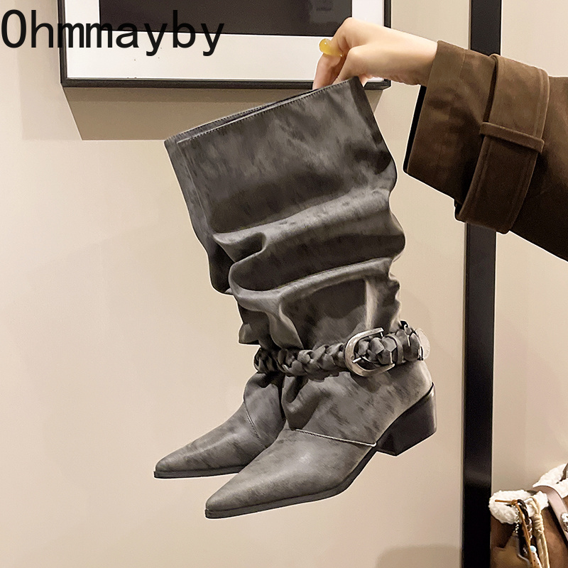 Vintage Slouch Women Western K - High Knee Heel Boots recension och pris