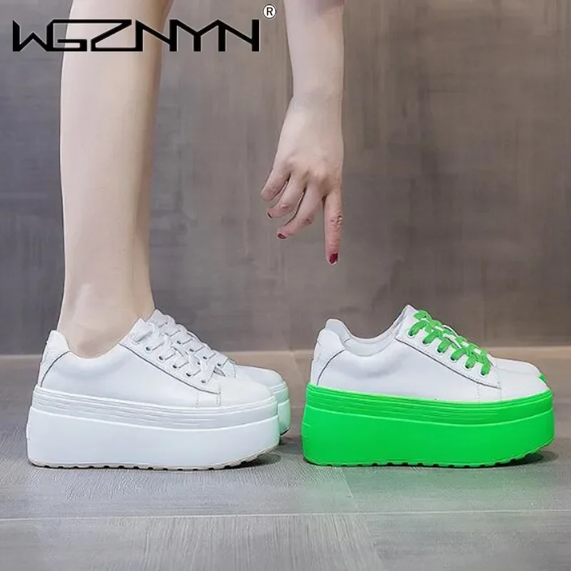 Luxury Autumn Genuine Leather  - Platform Sneakers Chunky recension och pris