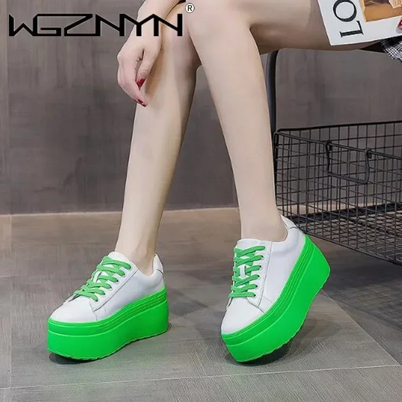 Luxury Autumn Genuine Leather  - Platform Sneakers Chunky recension och pris