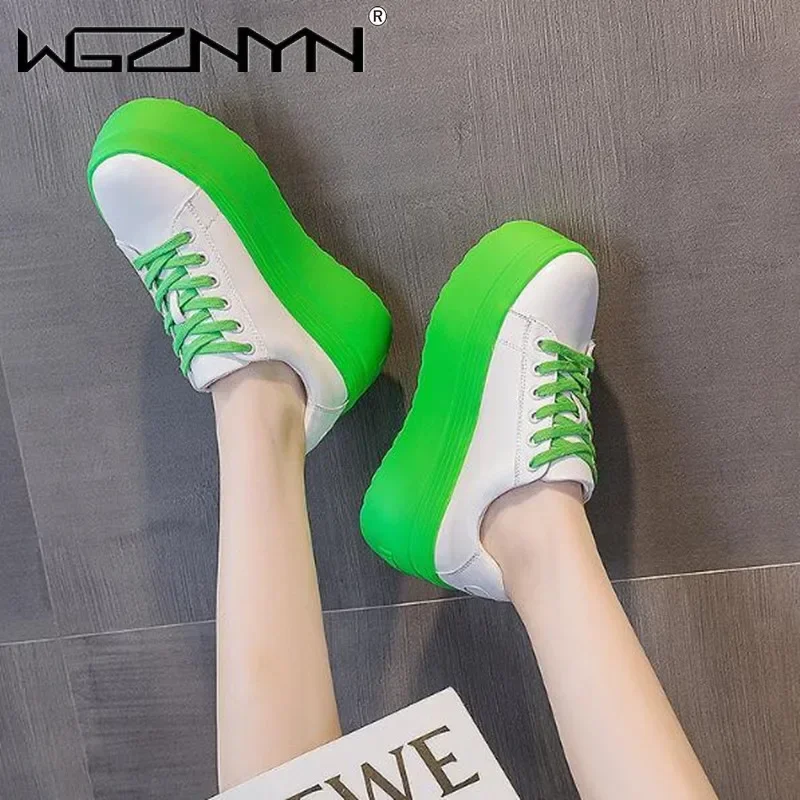 Luxury Autumn Genuine Leather  - Platform Sneakers Chunky recension och pris