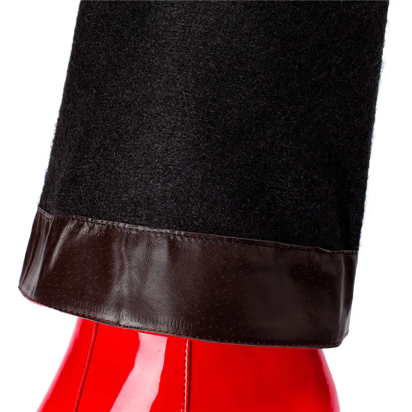 Red White Patent Leather Women - High Knee Heel Boots recension och pris