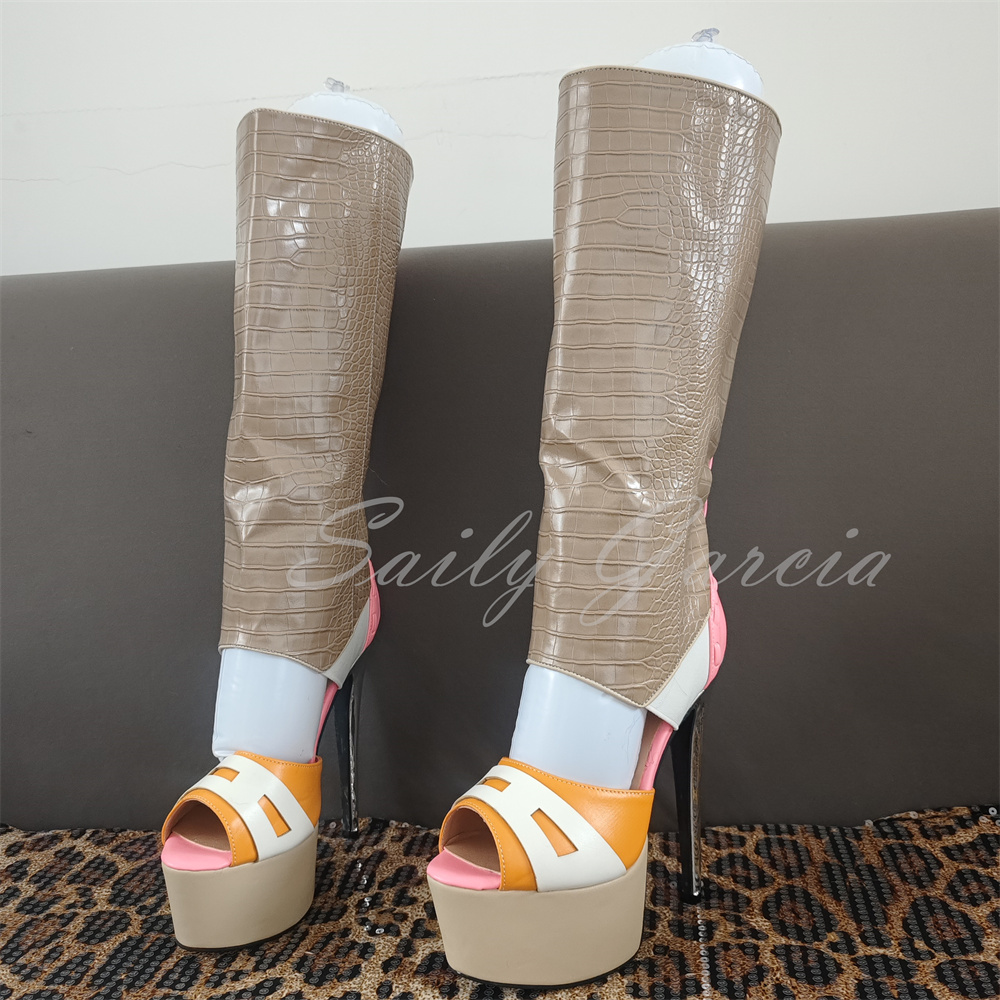 Girl Pink Heart Decor Knee Hig - High Knee Heel Boots recension och pris