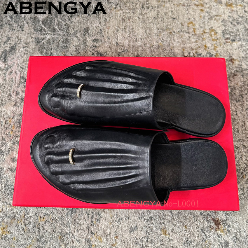 Black Real Leather Wrap Toe lo - Women'S Shoes Loafers Black recension och pris