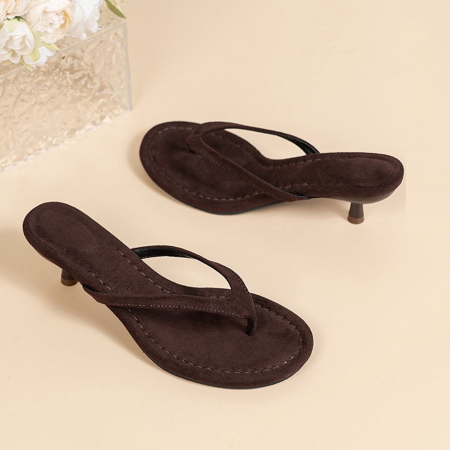 New Faux Suede Heeled Thong Sa - Women'S Shoes Popular recension och pris
