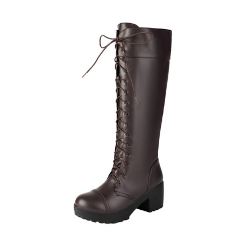 Womens Knee High Lace Up Comba - High Knee Heel Boots recension och pris