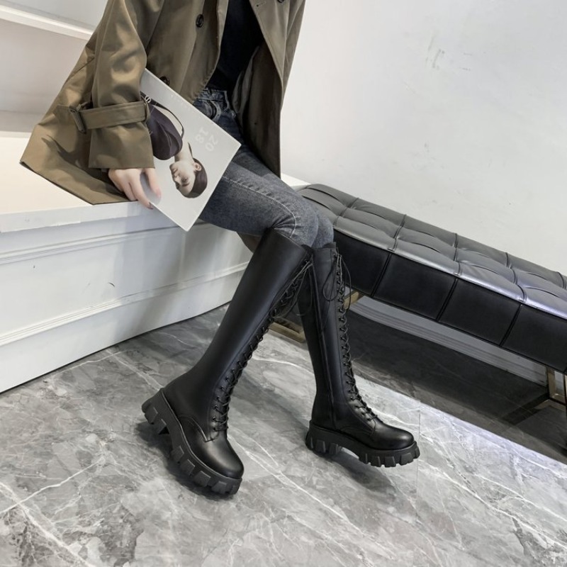 Women Knee High Boots Lace Up  - High Knee Heel Boots recension och pris