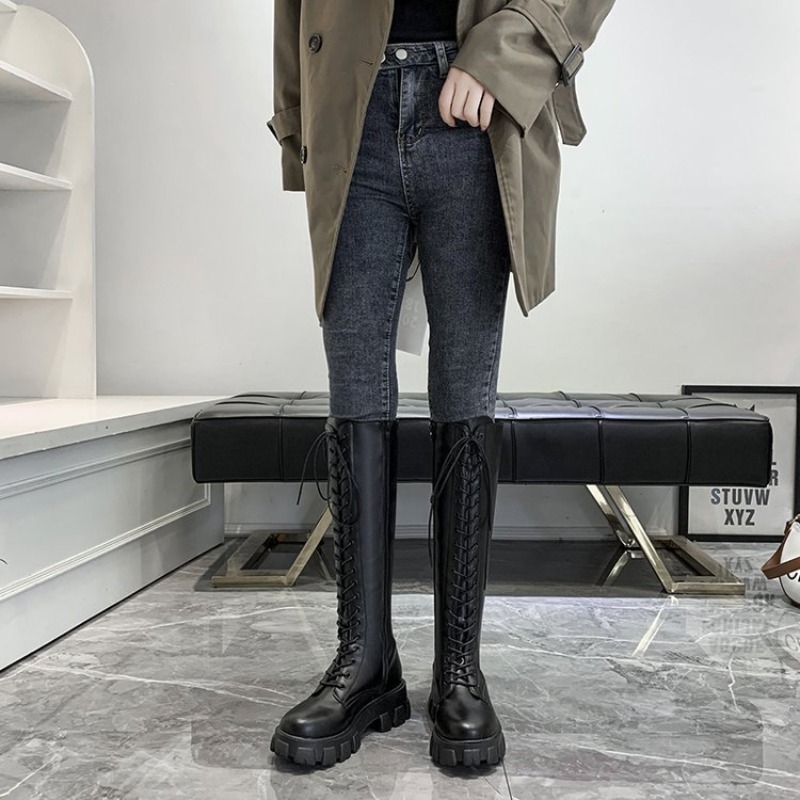 Women Knee High Boots Lace Up  - High Knee Heel Boots recension och pris
