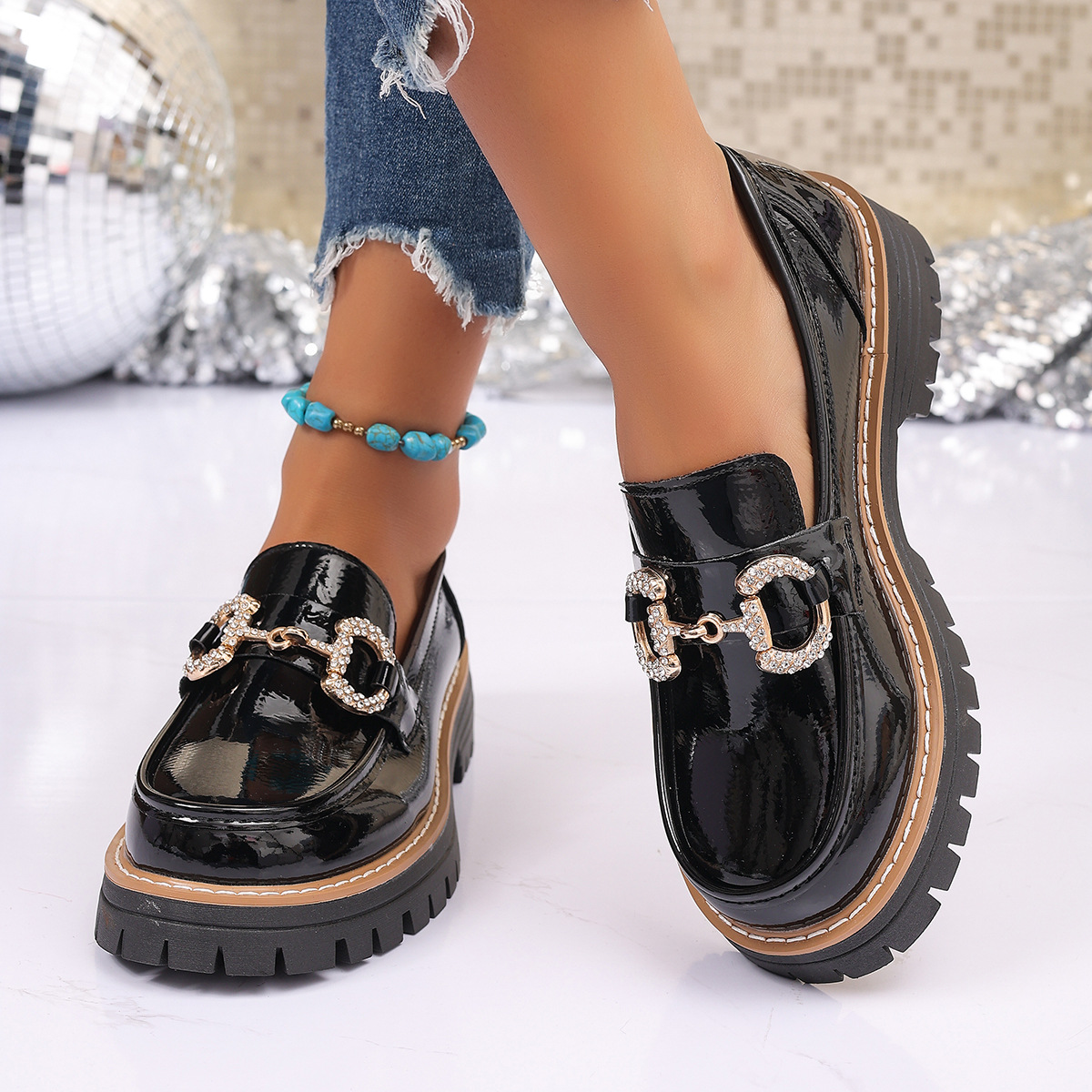 Retro Chain Low Heel Pumps Wom - Women'S Shoes Loafers Black recension och pris